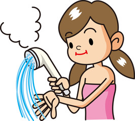 シャワーの女性
