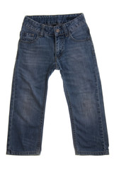 Children's jeans isolated on white background