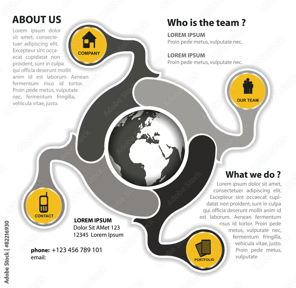 Aufkleber corporate background with icons for the introduction of the comp