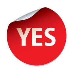 Red vector sticker YES