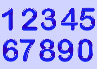 цифры синие