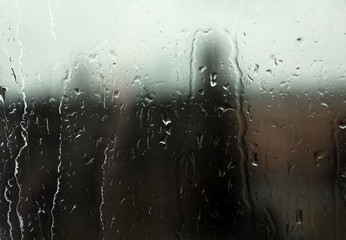 Raindrops on glass window