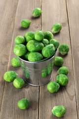 Brussels sprouts in bucket