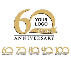 anniversary element gold logo 60-100 flat