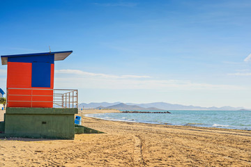 Fototapeta premium Lifeguard house on the beach