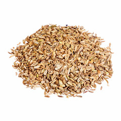 Fennel seeds isolated on white background.