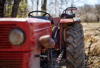 Closeup of a tractor