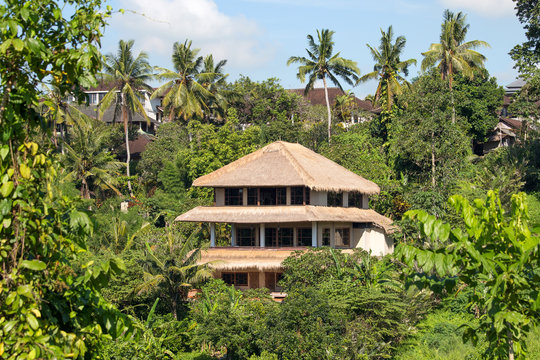 Tropical beach house on the island Bali, Indonesia