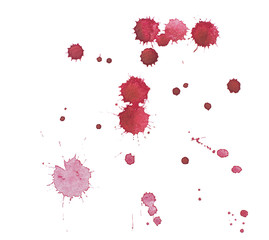 Abstract watercolor aquarelle hand drawn colorful shapes art red