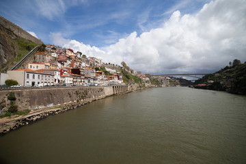 Fototapeta na wymiar Douro River Waterfront in Porto
