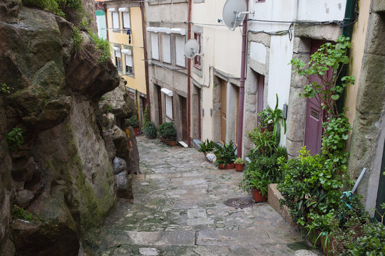 Fototapeta Houses Along Alley In The Old Town Of Porto