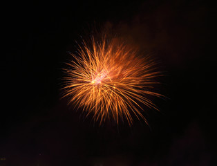 beautiful fireworks over sky