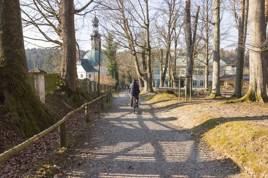 Radfahrer Biergarten Mariabrunn
