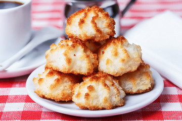 coconut cookies with coffee