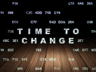 Time concept: Time to Change in grunge dark room