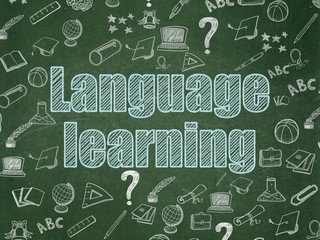 Fototapeta na wymiar Education concept: Language Learning on School Board background