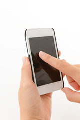 アイフォンを操作する手