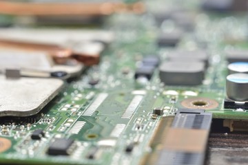 macro computer background blur