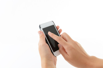 アイフォンを操作する手