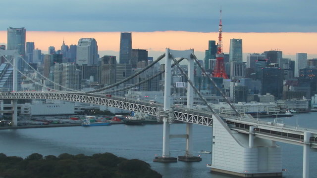 Tokyo bay and rainbow bridge