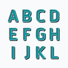 Alphabet set,vector illustration.type fonts set dot colour style