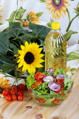 Insalata con olio di semi di girasole
