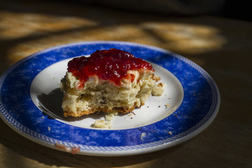 tearoom scone with cream and jam