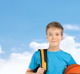 School. Full length portrait of a schoolboy with backpack