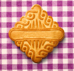 Single square biscuit in closeup