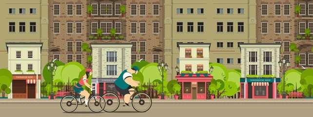 Biking through the city streets