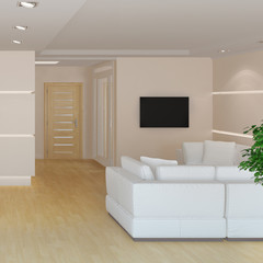rendering of the office lobby