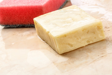 Bar of soap and sponge