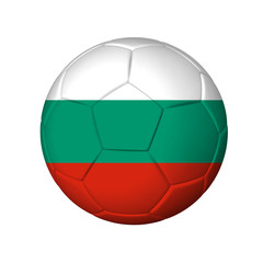 Soccer football ball with Bulgaria flag. Isolated on white.