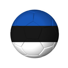 Fototapeta premium Soccer football ball with Estonia flag. Isolated on white.