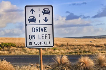 Photo sur Aluminium Australie GOR drive on left sign