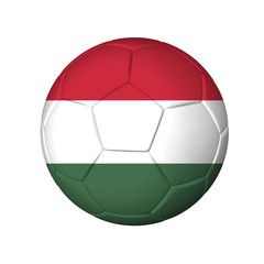 Obraz premium Soccer football ball with Hungary flag. Isolated on white.