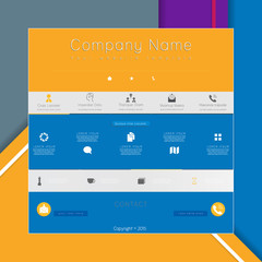 One Page Website Template with Material Design Background