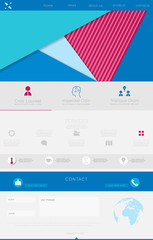 One Page Website Template with Material Design Background