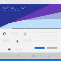 One Page Website Template with Material Design Background