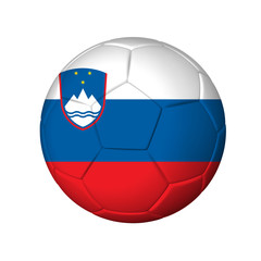 Soccer football ball with Slovenia flag. Isolated on white.
