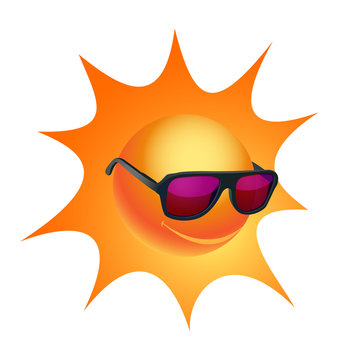 Cartoon sun in sunglasses