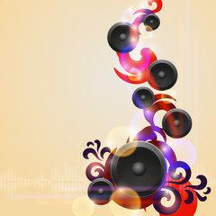 Abstract music background with speakers