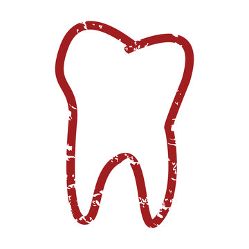 Red grunge tooth logo