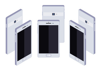 Isometric generic white smartphone