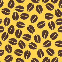 Fototapeta na wymiar Seamless pattern with coffee beans