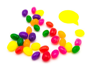 Colorful Balloons and Jelly Beans (White Background)