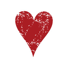 Red grunge heart card logo
