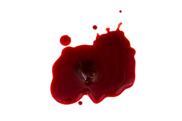 Drops of blood and blood clot