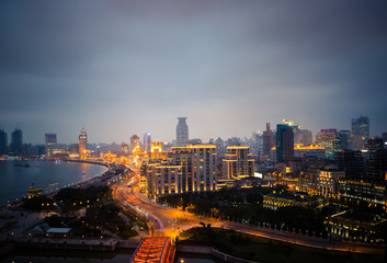 Obraz premium night view at shanghai china