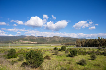 Fototapeta na wymiar Sardegna, panorama di Monte Arci e campagne circostanti
